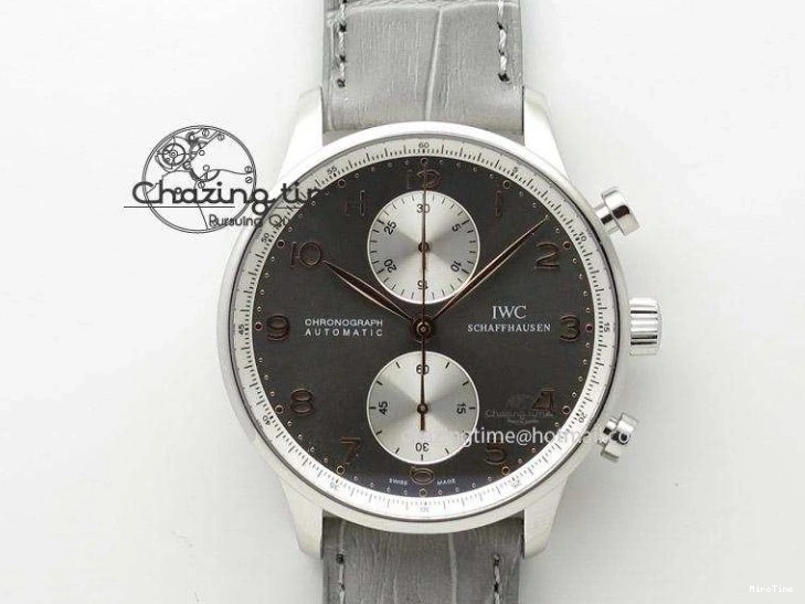 MIROTIME 0424 Effortless Portuguese IW544404 SS White Dial On Black Leather Strap A 7257